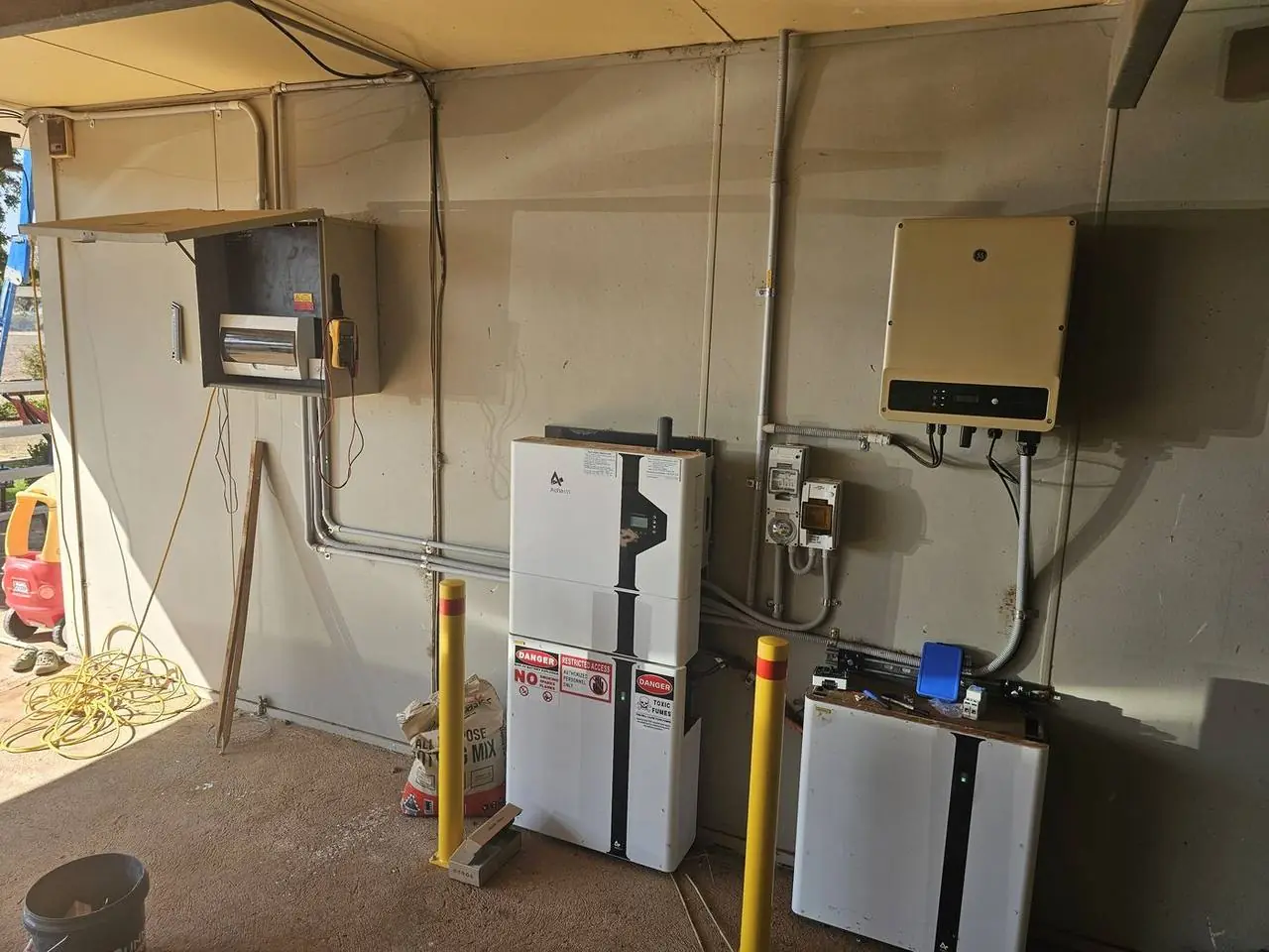 Backup generator changeover switch installed beside a switchboard