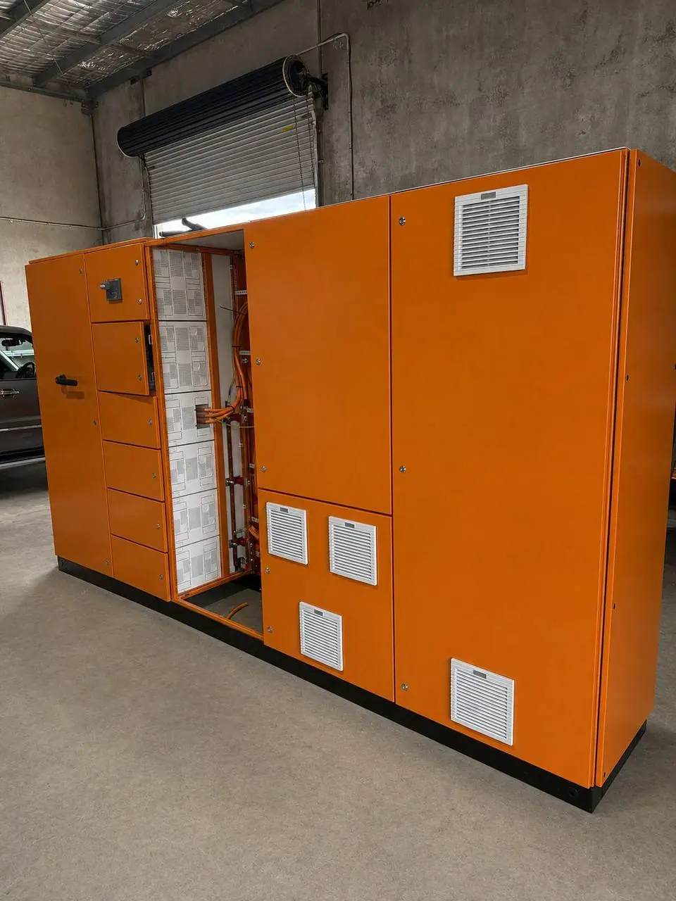 Completed orange 1000 A distribution board