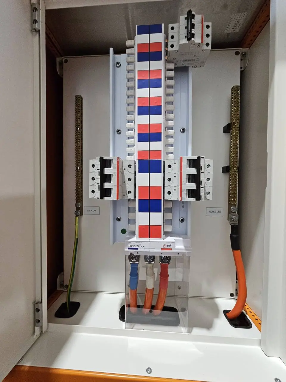Busbar chamber of the main switchboard