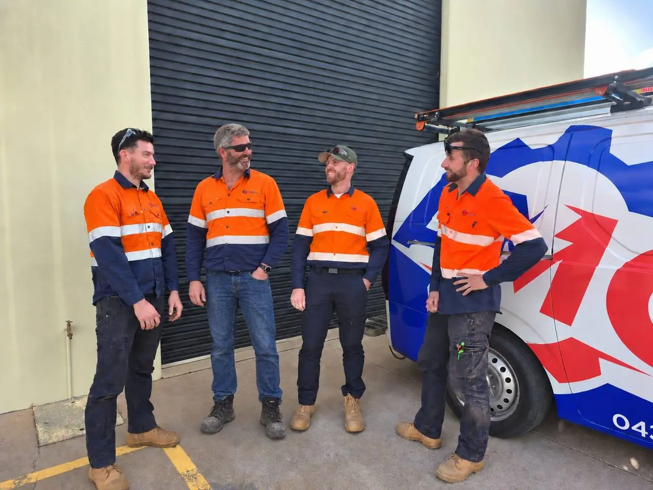 The AMC team outside the Griffith workshop